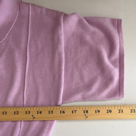 CRUSH Lilac Knit Mini Dress – Collared Button Front | Cotton Silk Cashmere Blend - Picture 9 of 11